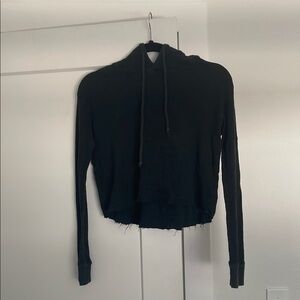 Waffle Knit Cropped Hoodie